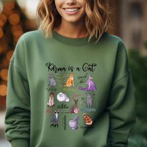 Karma Is A Cat Sweatshirt The Era Cat Sweatshirt Cat Shirt Eras Tour Music Concert Sweater Hoodie Trendy Sweatshirt Womens Cat Sweatshirt Unique revetee 2