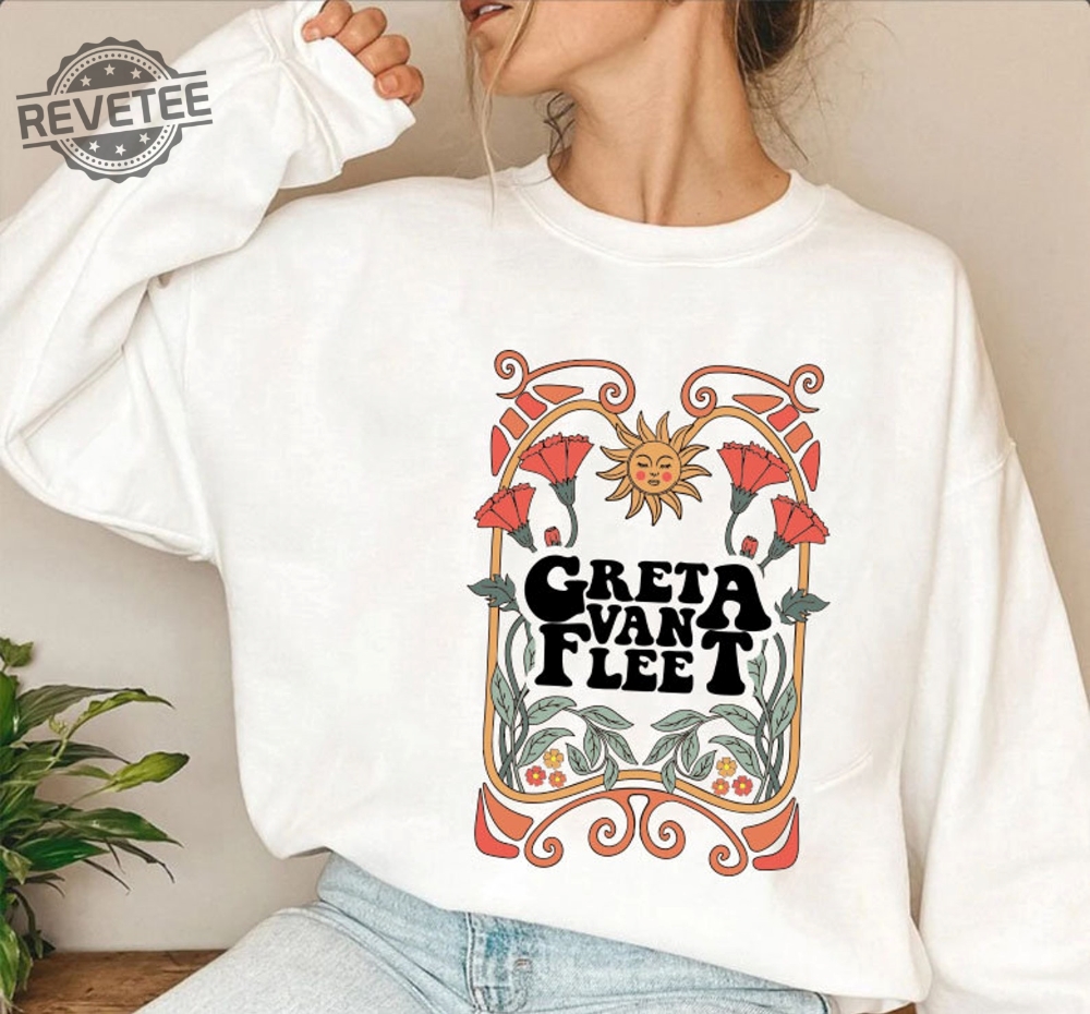 Greta Van Fleet Band Sweatshirt Greta Van Fleet Shirt Vintage Dream In Gold Tour 2023 Floral Retro Greta Van Fleet Music Shirt Funny Sweat Unique