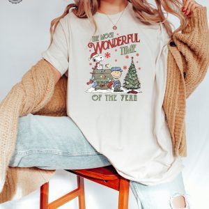 The Most Wonderful Time Of The Year Shirt Charlie And The Snoopy Christmas Shirt Christmas Tree Sweatshirt Christmas Kids Shirt Unique revetee 5