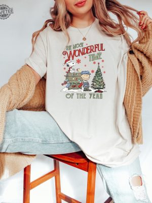 The Most Wonderful Time Of The Year Shirt Charlie And The Snoopy Christmas Shirt Christmas Tree Sweatshirt Christmas Kids Shirt Unique revetee 5