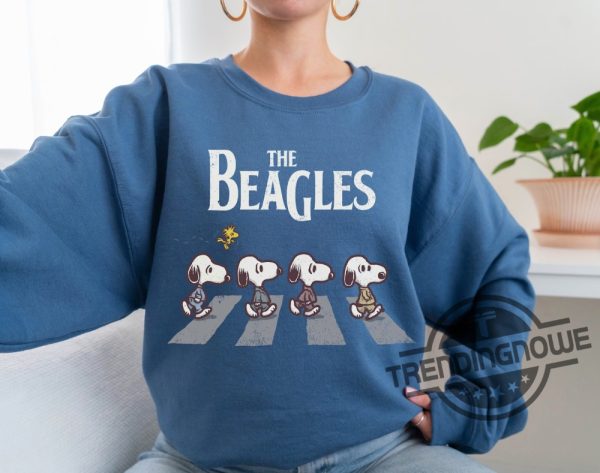 Snoopy Shirt The Beagles Sweatshirt Abbey Road Inspired Shirt Fall Dogs Shirt Funny Beatles Inspired Apparel Cartoon Sweater trendingnowe.com 2