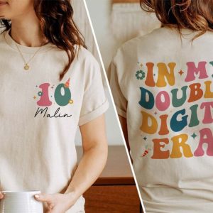 In My Double Digits Era Shirt 10Th Birthday Shirt Personalized Birthday Gifts Girls Birthday Party Tee 10 Year Old Birthday Gift Unique revetee 3