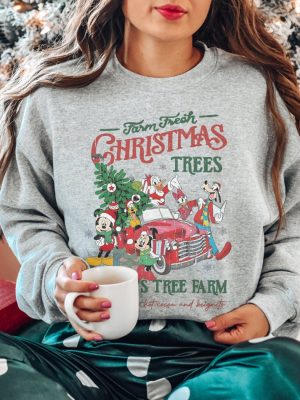 Vintage Disney Farm Fresh Sweatshirt Mickeys Tree Farm Mickey And Friends Christmas Sweatshirt Christmas Disney Family Christmas Gift Unique revetee 4