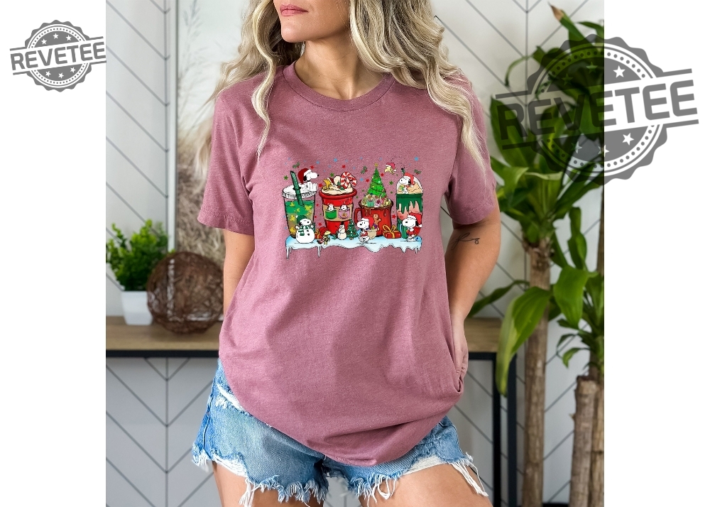 Snoopy Coffee Cup Christmas Sweatshirt Peanuts Christmas Hoodie Snoopy Dog Shirt Snoopy Christmas Sweater Christmas Dog T Shirt Unique