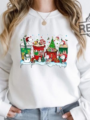 Snoopy Coffee Cup Christmas Sweatshirt Peanuts Christmas Hoodie Snoopy Dog Shirt Snoopy Christmas Sweater Christmas Dog T Shirt Unique revetee 3 1