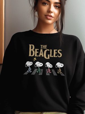 Vintage Snoopy Shirt Abbey Road Inspired Shirt The Beagles Sweatshirt Fall Dogs Shirt Funny Beatles Inspired Apparel Cartoon Sweater Unique revetee 2