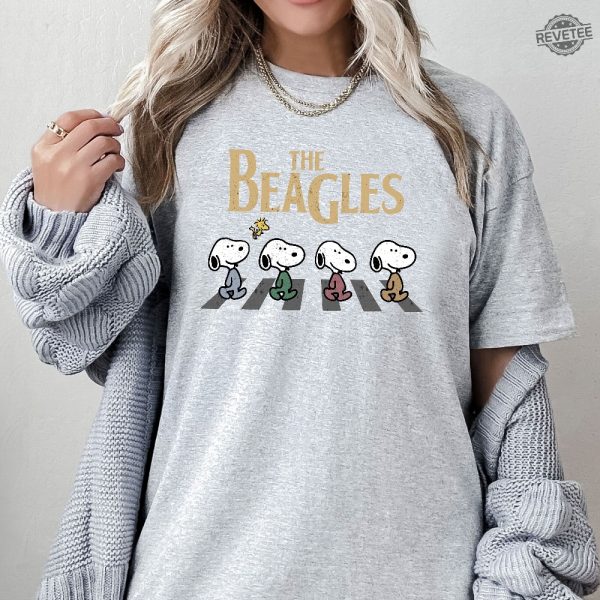 Vintage Snoopy Shirt Abbey Road Inspired Shirt The Beagles Sweatshirt Fall Dogs Shirt Funny Beatles Inspired Apparel Cartoon Sweater Unique revetee 3