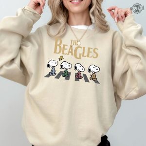 Vintage Snoopy Shirt Abbey Road Inspired Shirt The Beagles Sweatshirt Fall Dogs Shirt Funny Beatles Inspired Apparel Cartoon Sweater Unique revetee 4