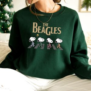 Vintage Snoopy Shirt Abbey Road Inspired Shirt The Beagles Sweatshirt Fall Dogs Shirt Funny Beatles Inspired Apparel Cartoon Sweater Unique revetee 5