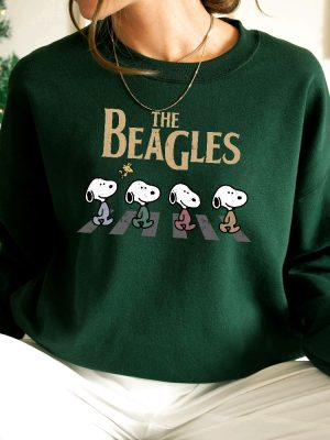 Vintage Snoopy Shirt Abbey Road Inspired Shirt The Beagles Sweatshirt Fall Dogs Shirt Funny Beatles Inspired Apparel Cartoon Sweater Unique revetee 5