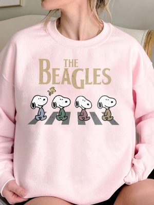 Vintage Snoopy Shirt Abbey Road Inspired Shirt The Beagles Sweatshirt Fall Dogs Shirt Funny Beatles Inspired Apparel Cartoon Sweater Unique revetee 7