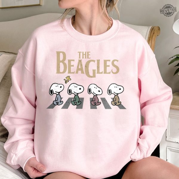 Vintage Snoopy Shirt Abbey Road Inspired Shirt The Beagles Sweatshirt Fall Dogs Shirt Funny Beatles Inspired Apparel Cartoon Sweater Unique revetee 7