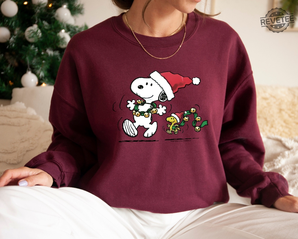 Charlie And The Snoopy Christmas Sweatshirt Christmas Cartoon Dog Sweatshirt Christmas Gift Vintage Sweatshirt Unique