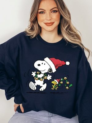 Charlie And The Snoopy Christmas Sweatshirt Christmas Cartoon Dog Sweatshirt Christmas Gift Vintage Sweatshirt Unique revetee 4 1