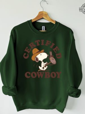 Snoopy Certified Cowboy Sweatshirt Abbey Road Fall Dogs Inspired Shirt Funny Beatles Inspired Dog Lovers Shirt Dog Cowboy Shirt Unique revetee 2