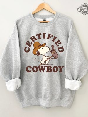 Snoopy Certified Cowboy Sweatshirt Abbey Road Fall Dogs Inspired Shirt Funny Beatles Inspired Dog Lovers Shirt Dog Cowboy Shirt Unique revetee 4