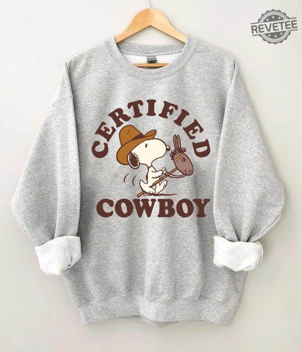 Snoopy Certified Cowboy Sweatshirt Abbey Road Fall Dogs Inspired Shirt Funny Beatles Inspired Dog Lovers Shirt Dog Cowboy Shirt Unique revetee 4