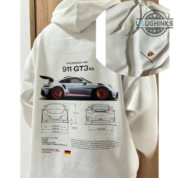 porsche hoodie tshirt sweatshirt 2 sided porsche 911 gt3 rs aesthetic t shirts porsche luxury car racing tee gift for automotive drivers owners laughinks 1