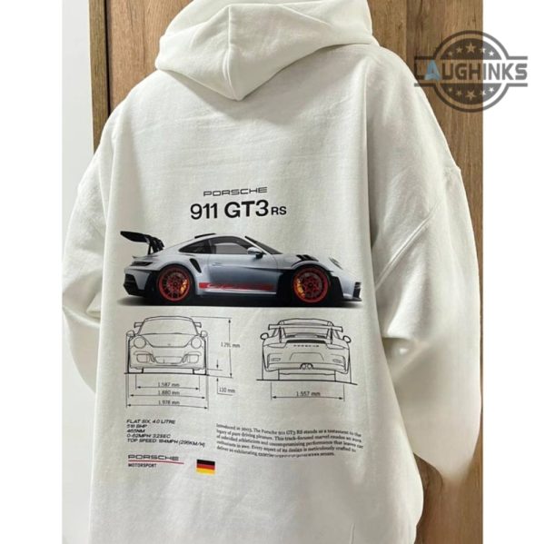 porsche hoodie tshirt sweatshirt 2 sided porsche 911 gt3 rs aesthetic t shirts porsche luxury car racing tee gift for automotive drivers owners laughinks 4