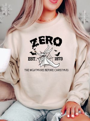 Disney Halloween The Nightmare Before Christmas Zero Sweatshirt Zero Dog Pumpkin Sweater Jack Skellington Disneyland Halloween Party Gift Unique revetee 5