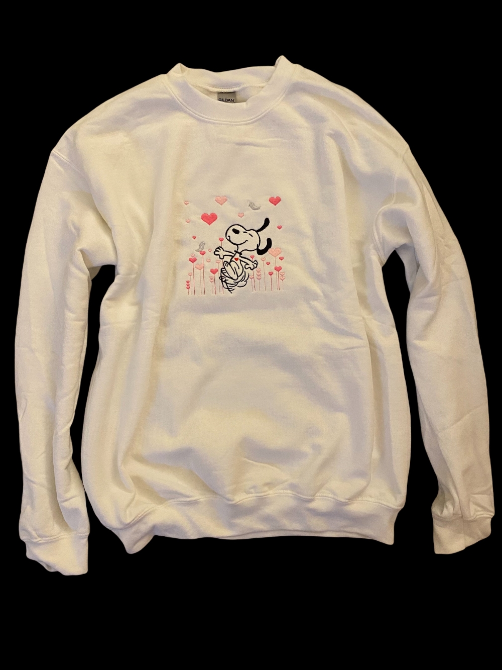 Snoopy Heart Embroidered Sweatshirt Unique