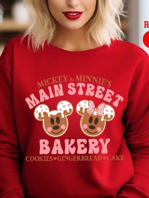 Mickey And Minnie Main Street Bakery Sweatshirt Christmas Gingerbread Sweatshirt Disney Christmas Cookies Shirt Disney Winter Sweatshirt Unique revetee 7