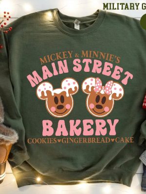 Mickey And Minnie Main Street Bakery Sweatshirt Christmas Gingerbread Sweatshirt Disney Christmas Cookies Shirt Disney Winter Sweatshirt Unique revetee 8