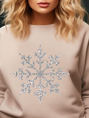 Snowflake Sweatshirt Christmas Sweatshirt Women Holiday Shirt Silver Snowflake Graphic Sweater Snow Sweatshirt Christmas Gift Sweater Unique revetee 6