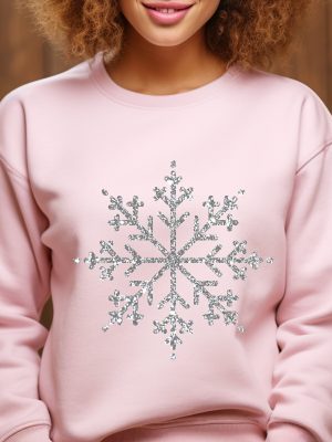 Snowflake Sweatshirt Christmas Sweatshirt Women Holiday Shirt Silver Snowflake Graphic Sweater Snow Sweatshirt Christmas Gift Sweater Unique revetee 7