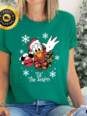 Disney Donald Duck Tis The Season Xmas Shirt Mickey And Friends Very Merry Xmas Party 2023 Two Sided Shirt Disney Xmas Family Vacation Tee Unique revetee 5