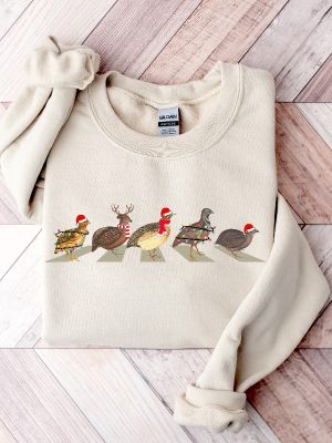 Christmas Quails Sweatshirt Quail Birds Christmas Shirt For Hunter Funny Birds Christmas Sweatshirt Santa Quail Christmas Shirt Men Shirt Unique revetee 2