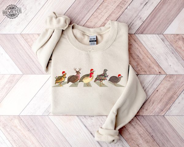 Christmas Quails Sweatshirt Quail Birds Christmas Shirt For Hunter Funny Birds Christmas Sweatshirt Santa Quail Christmas Shirt Men Shirt Unique revetee 2