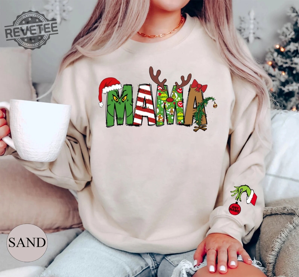 Custom Name Mama Grinch Sweatshirt Grinch Kids Names Sweatshirt Youre A Mean Nana Grinch Mama Grinch Nana Grinch Grinch Family Shirts Unique