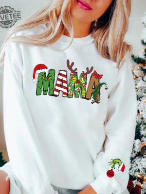 Custom Name Mama Grinch Sweatshirt Grinch Kids Names Sweatshirt Youre A Mean Nana Grinch Mama Grinch Nana Grinch Grinch Family Shirts Unique revetee 2