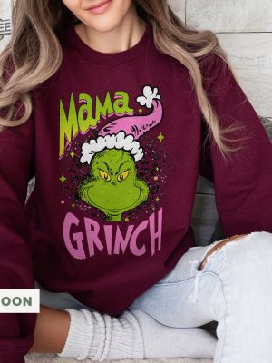 Personalized Mama Grinch Shirt Christmas Kids Names Custom Family Christmas Shirt Christmas Mother Gift Mama Christmas Gift Tee Shirt Unique revetee 3