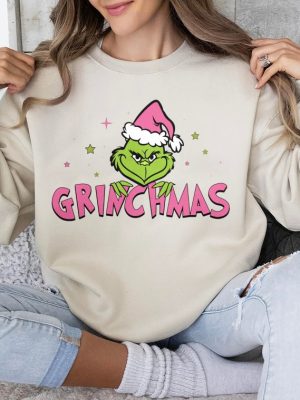 Grinchmas Pink Sweatshirt Grinch Tour Sweatshirt Grinch Christmas Sweatshirt Merry Grinchmas Shirt Pink Christmas Sweatshirt Unique revetee 2