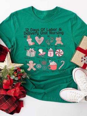 12 Days Of Labor And Delivery Unit Nursing Shirt Ld Nurse Group Holiday Party Shirt Ld Nurse Christmas Shirt Labor And Delivery Gifts Unique revetee 4