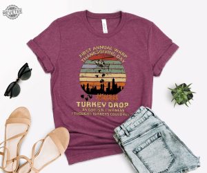 Funny Thanksgiving T Shirt Wkrp Turkey Drop T Shirt Thanksgiving Party Tees First Annual Wkrp Shirt Thanksgiving Day Gift Family Outfit Unique revetee 2