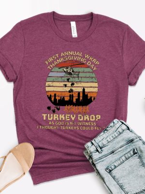 Funny Thanksgiving T Shirt Wkrp Turkey Drop T Shirt Thanksgiving Party Tees First Annual Wkrp Shirt Thanksgiving Day Gift Family Outfit Unique revetee 2