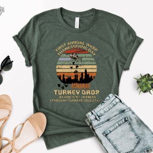 Funny Thanksgiving T Shirt Wkrp Turkey Drop T Shirt Thanksgiving Party Tees First Annual Wkrp Shirt Thanksgiving Day Gift Family Outfit Unique revetee 3