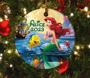 ariel christmas ornament disney movie 2023 xmas tree decoration princess ariel personalized ornaments custom name the little mermaid gift for fan laughinks 1