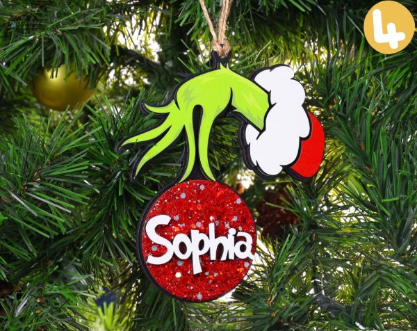 the grinch christmas tree decorations personalized grinch hand ornaments custom name grinch face grinch heart wooden ornament grinchmas xmas gift laughinks 2