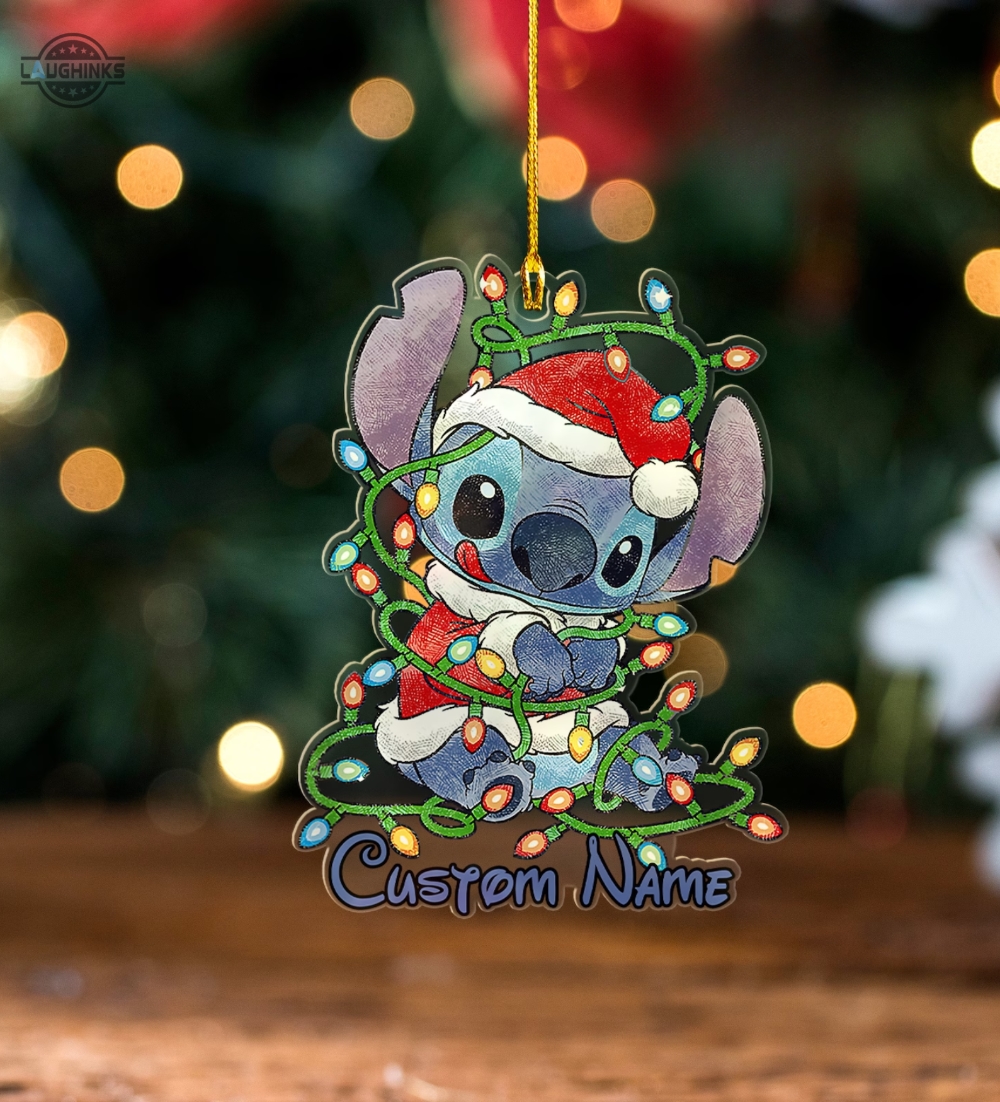 stitch christmas ornament personalized lilo and stitch acrylic ornaments stitch christmas light 2023 gift custom name disney xmas tree decorations laughinks 1