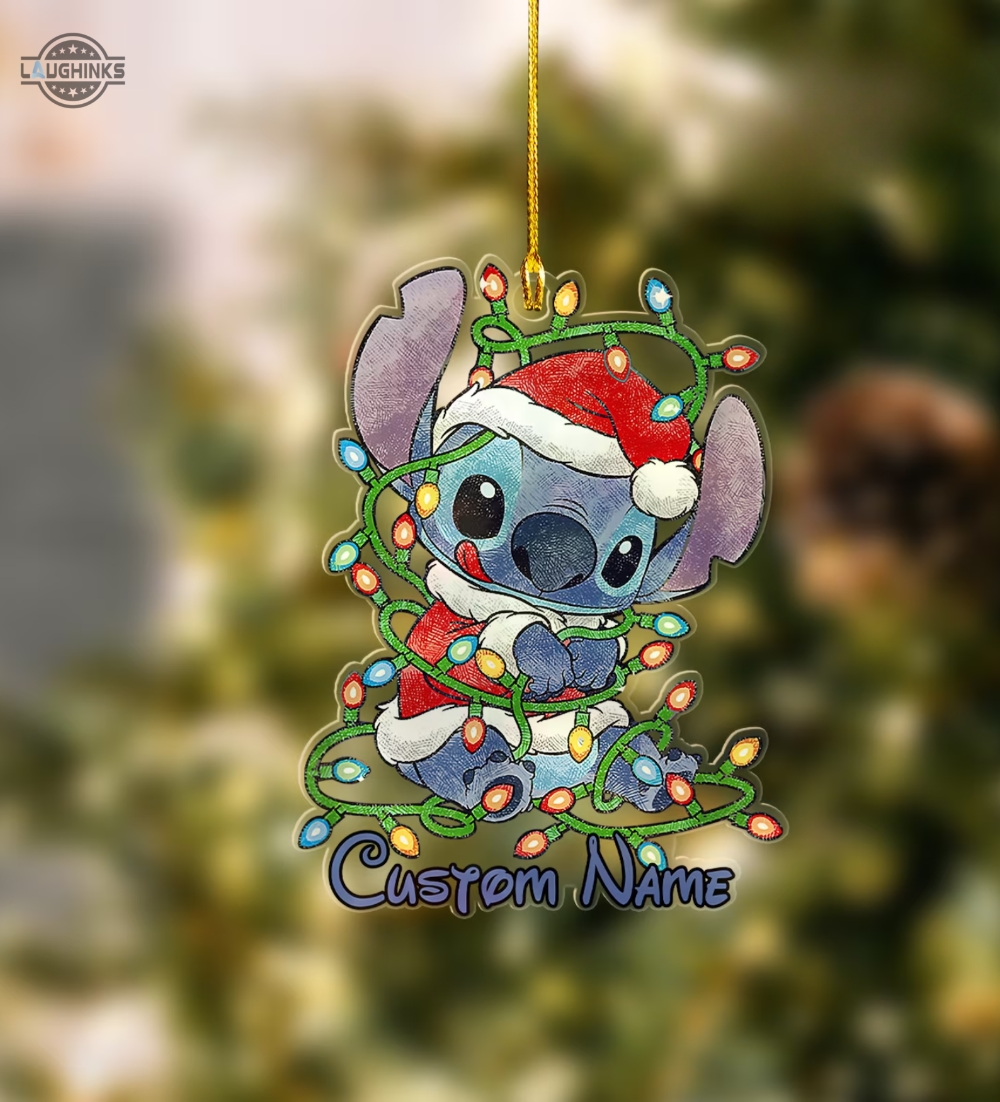 Stitch Ornament! Glittered Ornament For Your Christmas Tree! Custom Made -  Ohana