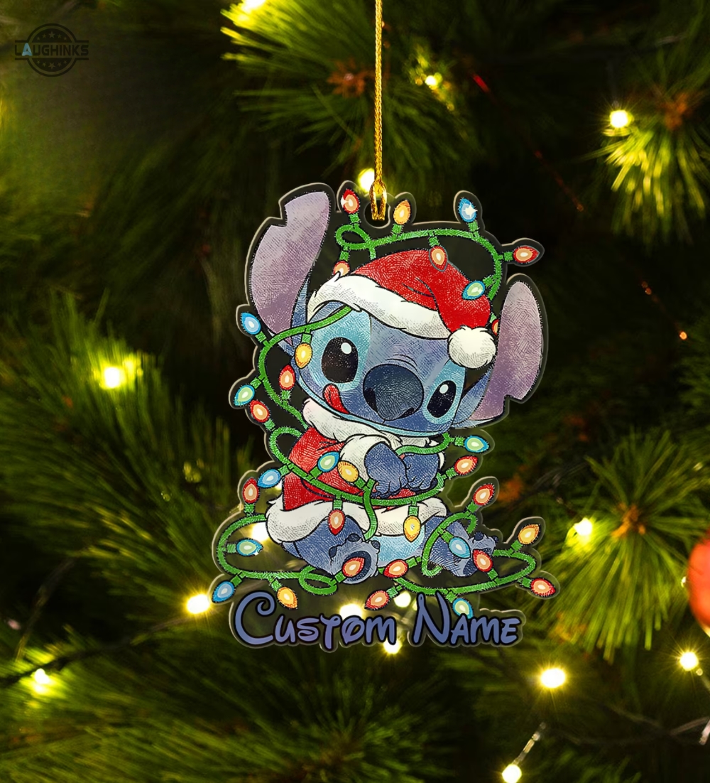 Stitch Ornament! Glittered Ornament For Your Christmas Tree! Custom Made -  Ohana