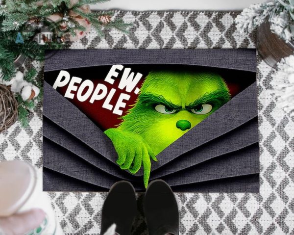 grinch xmas decorations the grinch ew people funny christmas mat merry grinchmas front doormat grinch indoor outdoor mats grinch my day home decor laughinks 1