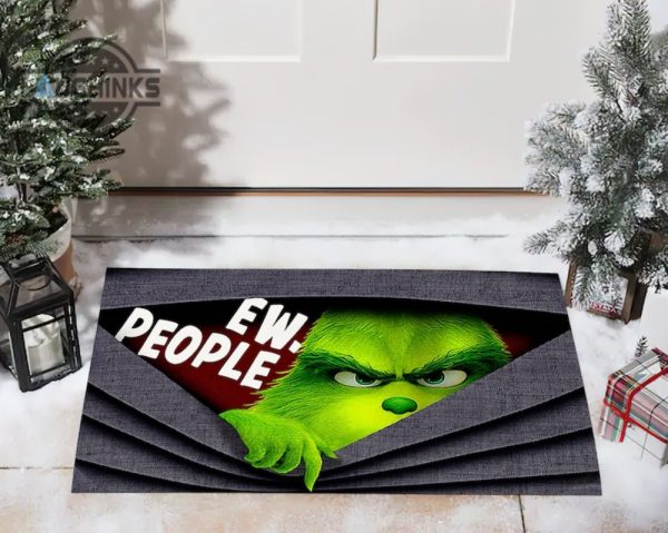grinch xmas decorations the grinch ew people funny christmas mat merry grinchmas front doormat grinch indoor outdoor mats grinch my day home decor laughinks 2
