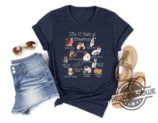 The 12 Cats Of Christmas Sweatshirt Cute Christmas Cats Shirt Christmas Cat Mom Shirt Cat Lover Christmas Sweater trendingnowe.com 2