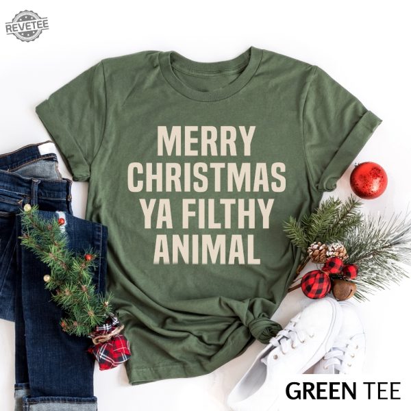 Merry Christmas Ya Filthy Animal Christmas Sweatshirt Funny Christmas Shirt For Women Crewneck Holiday Sweater Christmas Gift Preppy Xmas Unique revetee 1
