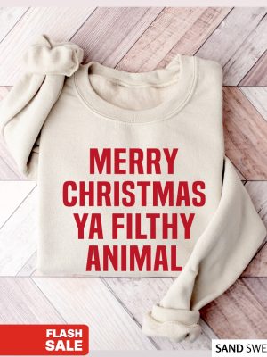 Merry Christmas Ya Filthy Animal Christmas Sweatshirt Funny Christmas Shirt For Women Crewneck Holiday Sweater Christmas Gift Preppy Xmas Unique revetee 2